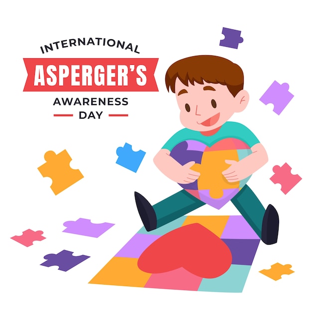 Flat international asperger day illustration