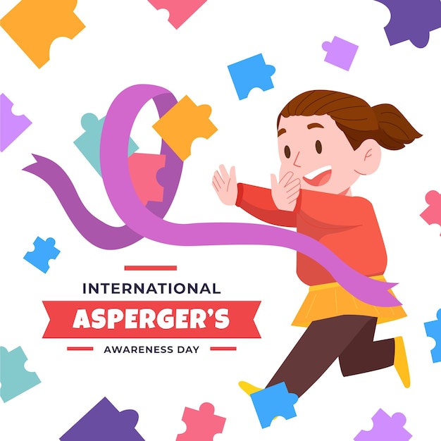 Illustrazione piatta del giorno internazionale dell'asperger