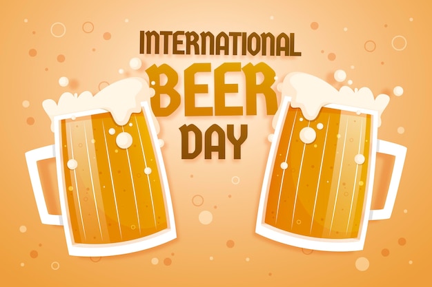 Flat international beer day concept