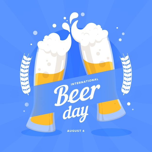 Free vector flat international beer day