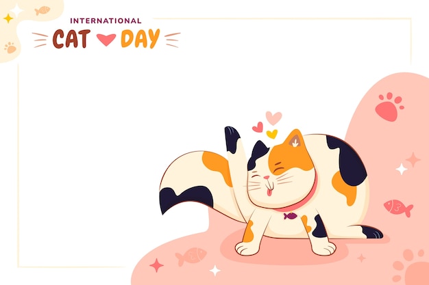 Free vector flat international cat day background