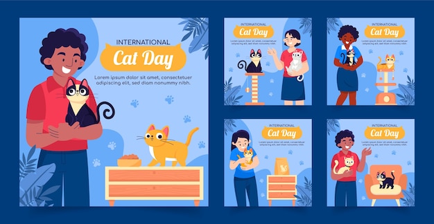 플랫 국제 고양이의 날 인스타그램 게시물 모음