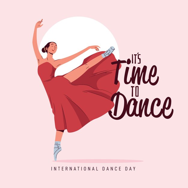 Flat international dance day illustration