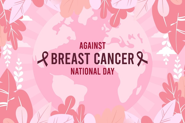 Free vector flat international day against breast cancer background