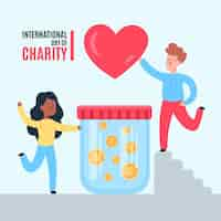 Free vector flat international day of charity