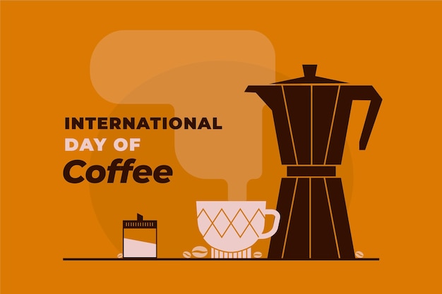 Free vector flat international day of coffee background