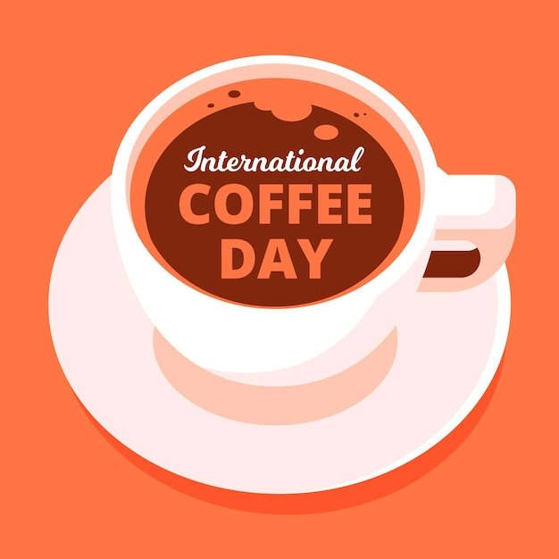 Free vector flat international day of coffee