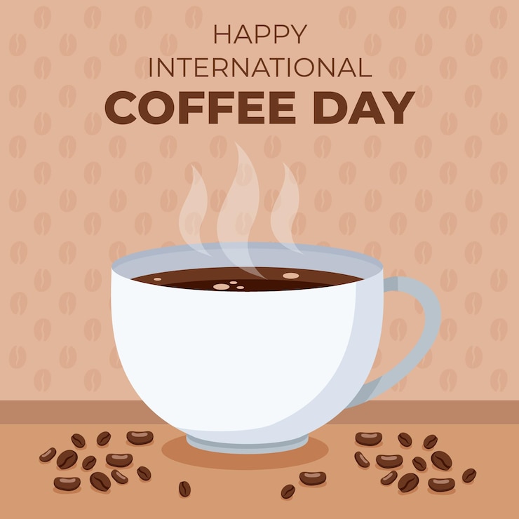 Free Vector flat international day of coffee