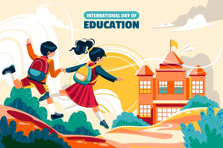 Free Vector flat international day of education background