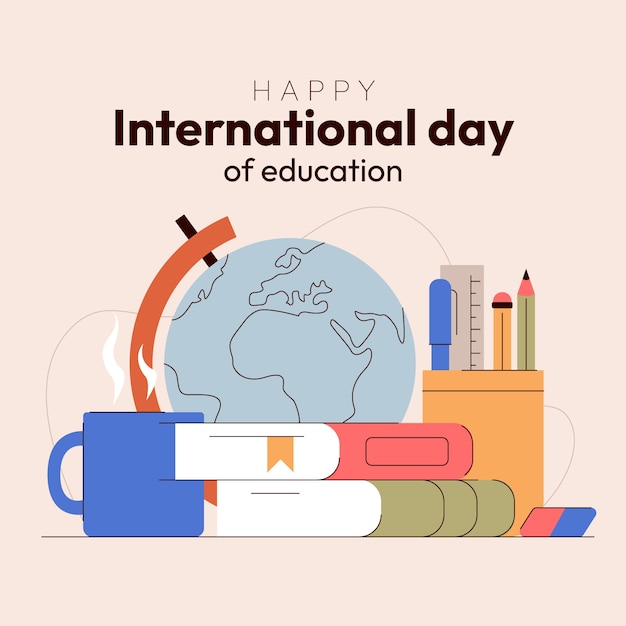 Free vector flat international day of education illustration