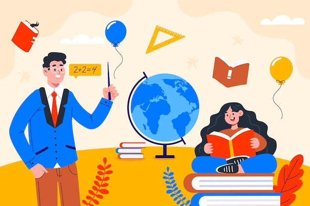 Flat international day of education illustration