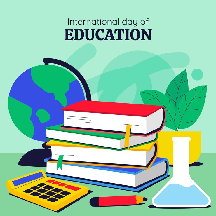 Free Vector flat international day of education illustration