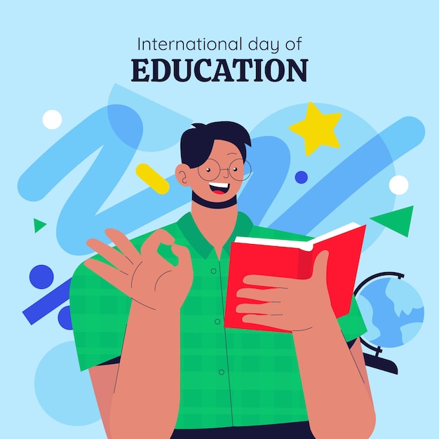 Free vector flat international day of education illustration