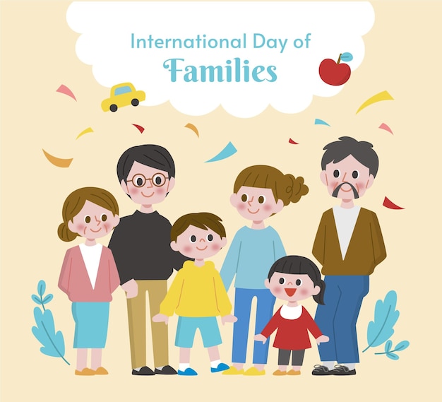 Плоский международный день семьи иллюстрации