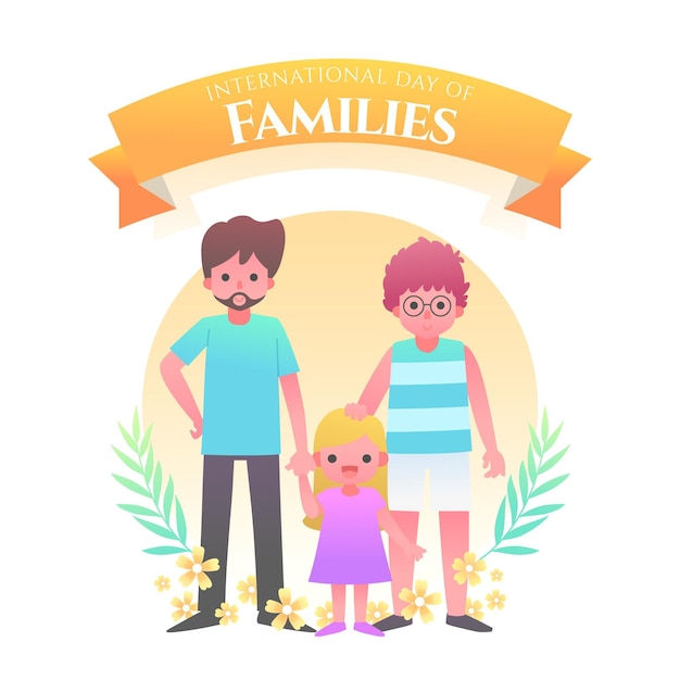 Free vector flat international day of families illustration