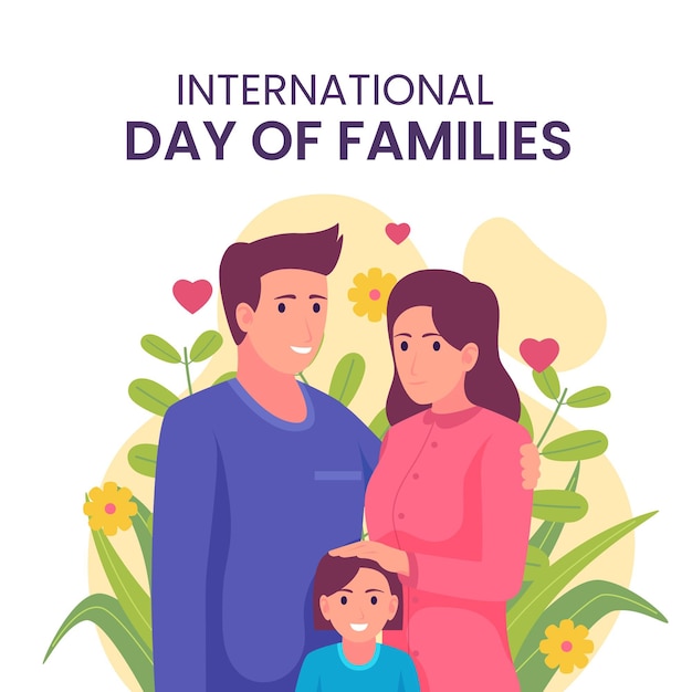 Flat international day of families illustration