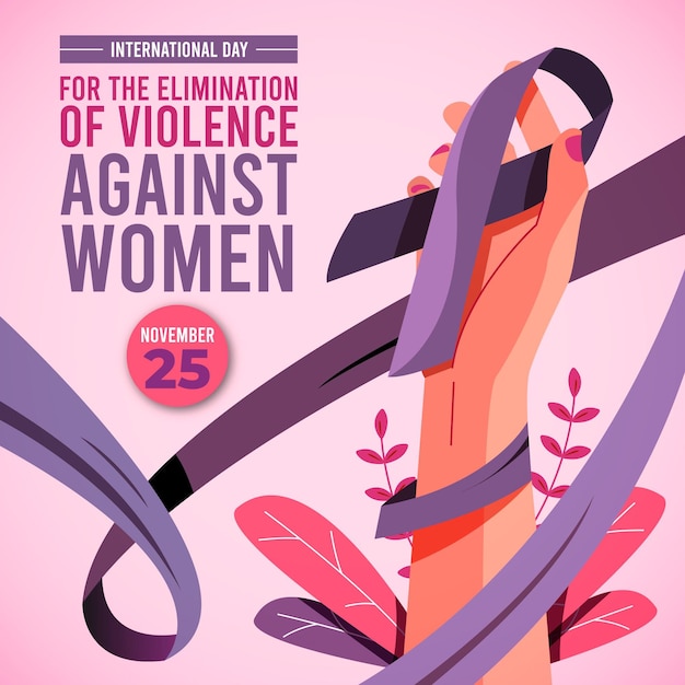 女性に対する暴力撤廃のためのフラットな国際デー背景