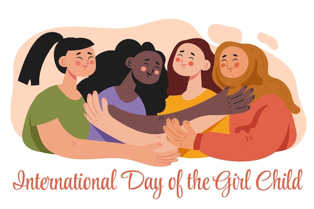 Free vector flat international day of the girl child illustration