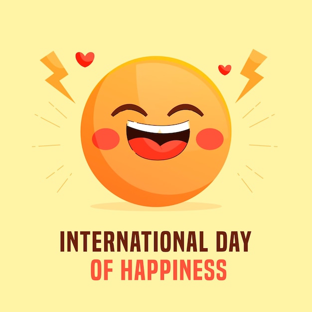 Flat international day of happiness illustration