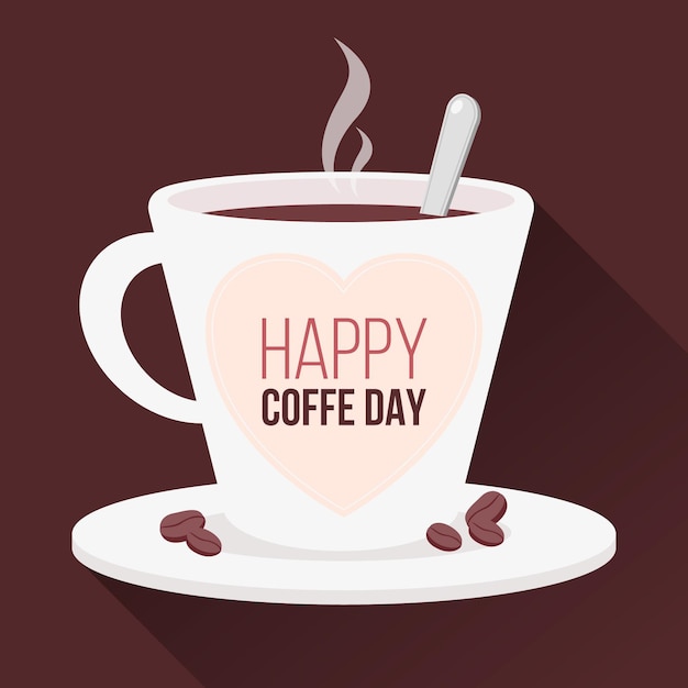 Бесплатное векторное изображение Плоский международный день кофе