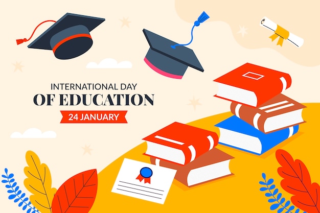 평평한 국제 교육의 날 배경