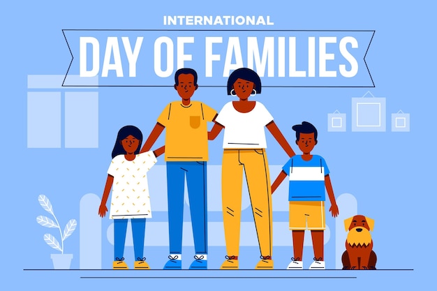 Бесплатное векторное изображение Плоский международный день семьи иллюстрации