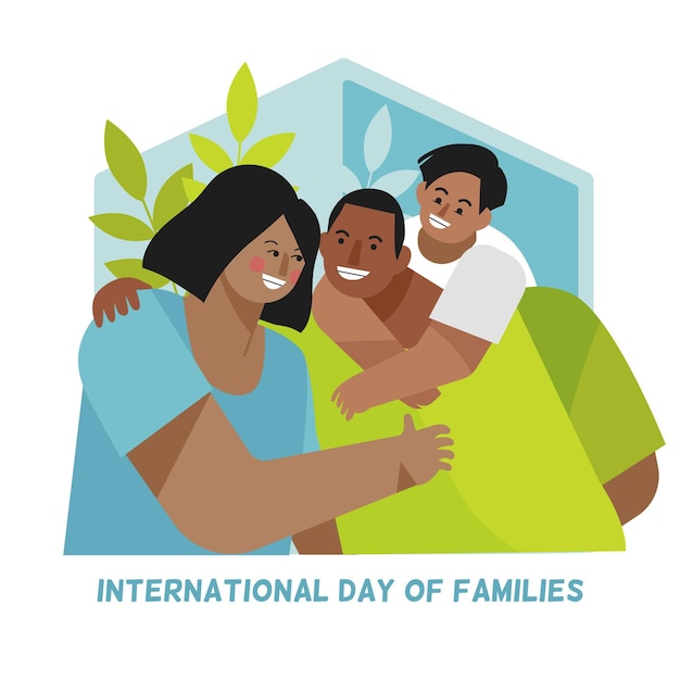 Плоский международный день семьи иллюстрации