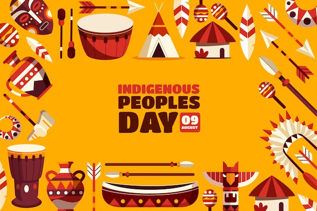 Бесплатное векторное изображение Плоский международный день коренных народов мира