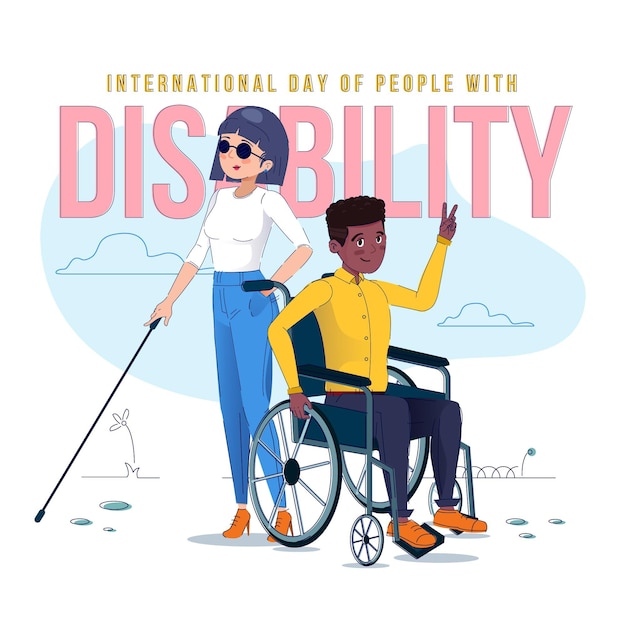 Free vector flat international day of people with disability