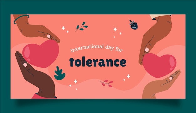 Free vector flat international day for tolerance horizontal banner template