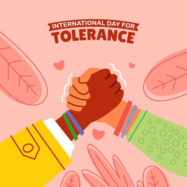 Плоский международный день иллюстрации толерантности