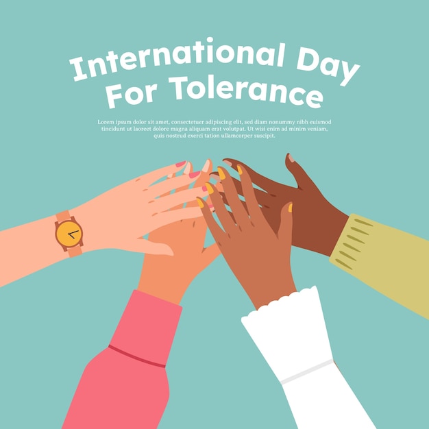 Плоский международный день иллюстрации толерантности