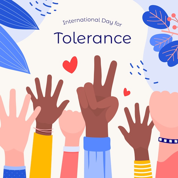 Free vector flat international day for tolerance illustration