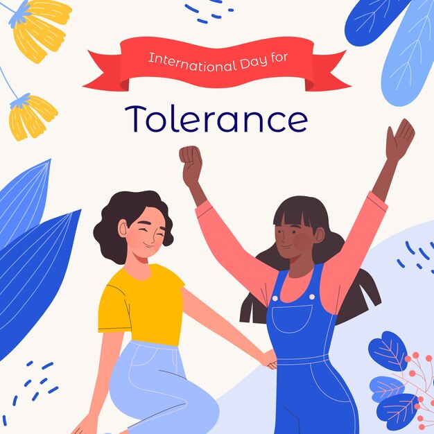 Flat international day for tolerance illustration