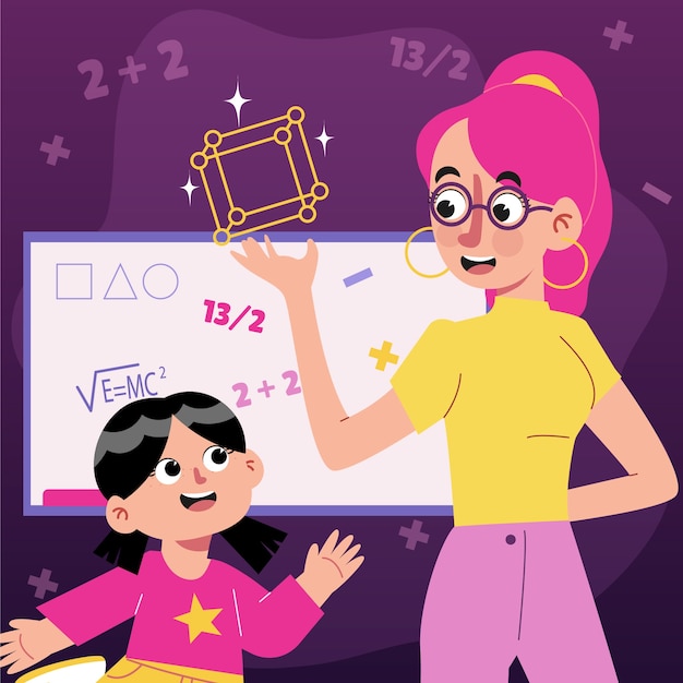 Flat international day of women and girls in science illustration