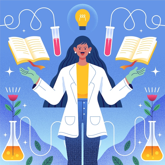 Flat international day of women and girls in science illustration