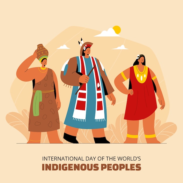Flat international day of the world's indigenous peoples illustration