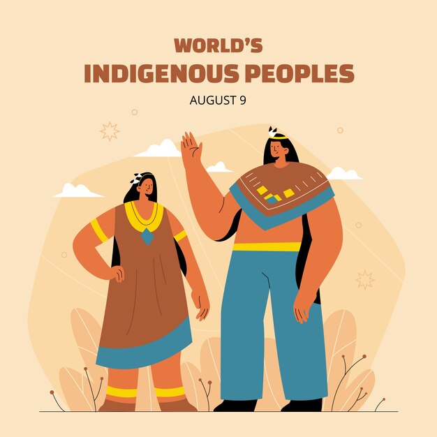 Flat international day of the world's indigenous peoples illustration