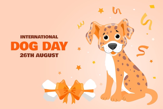 Flat international dog day background