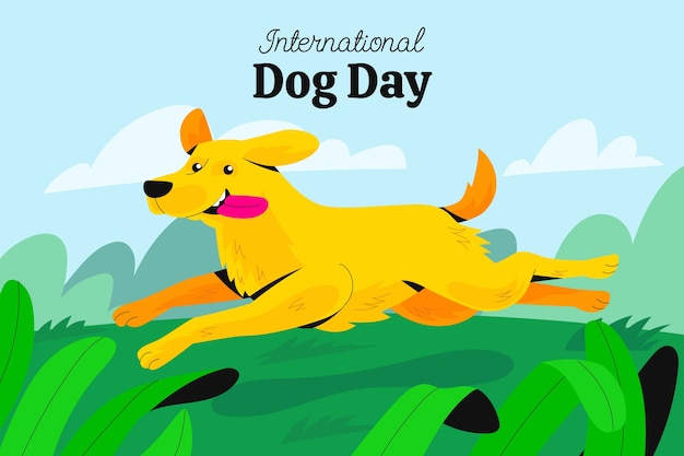 Flat international dog day background