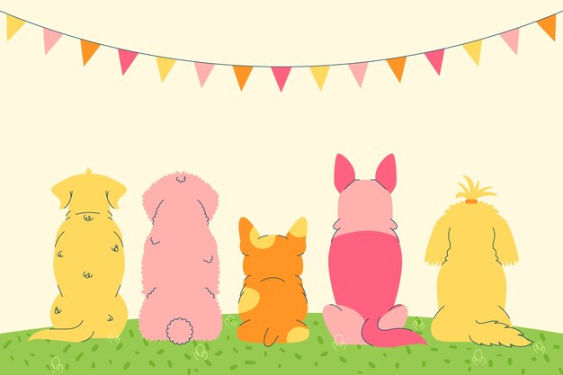 Flat international dog day background