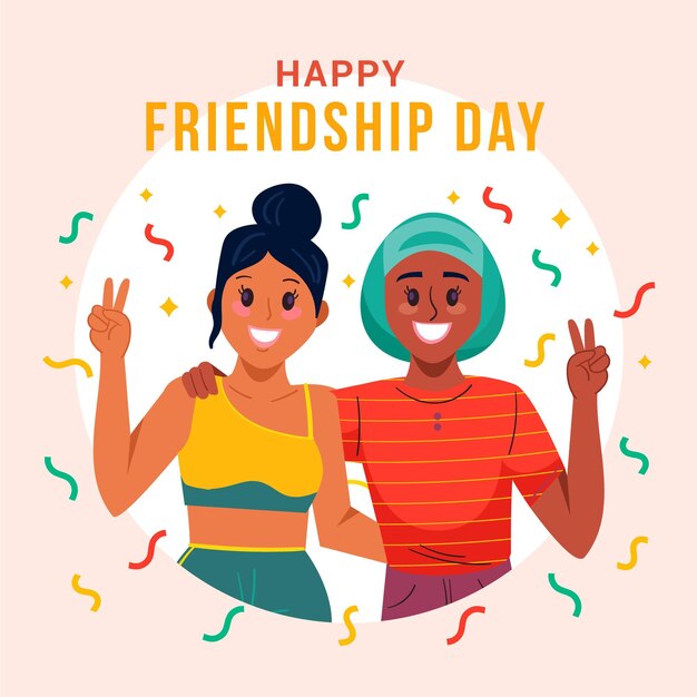 Free vector flat international friendship day illustration