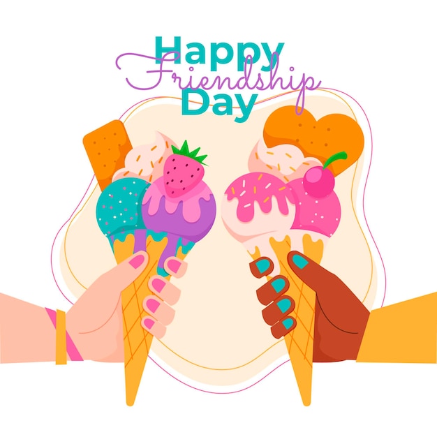 Free vector flat international friendship day illustration