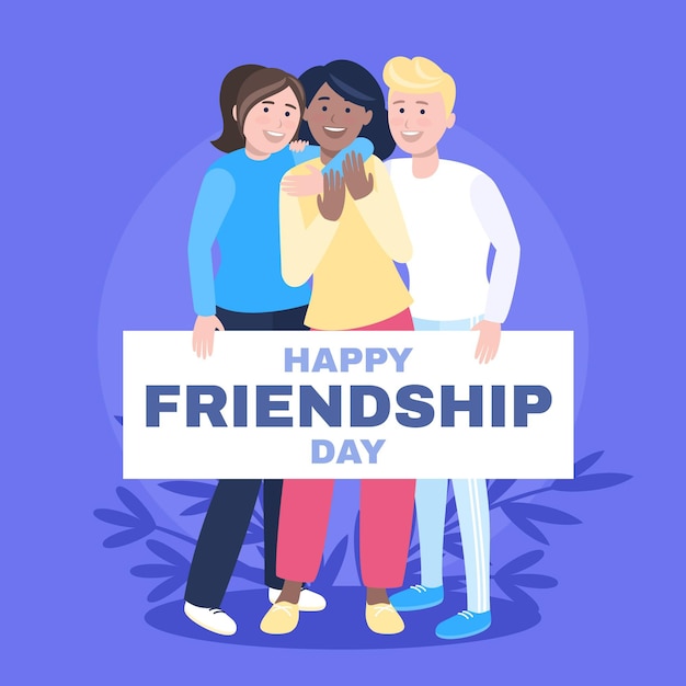 Free vector flat international friendship day illustration