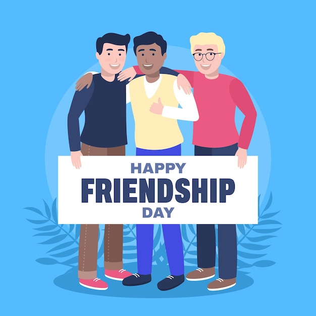 Flat international friendship day illustration