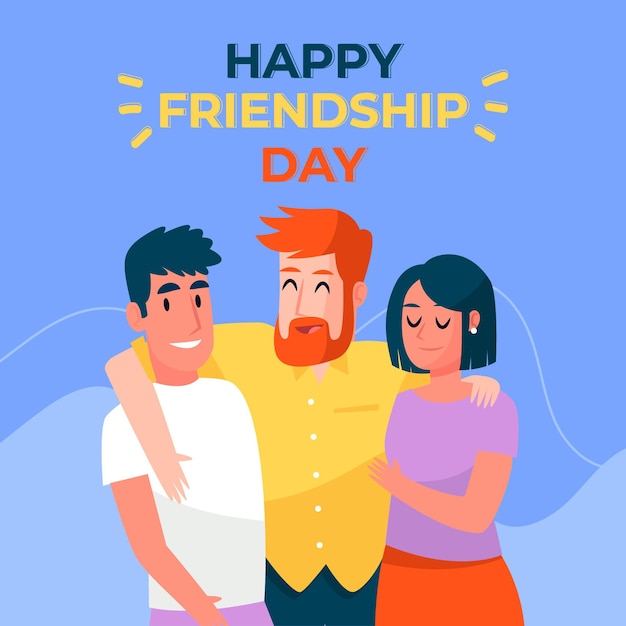 Flat international friendship day illustration