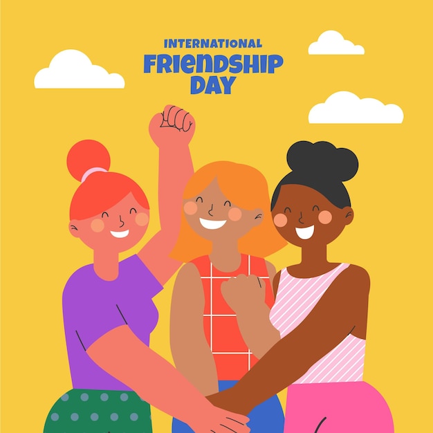 Flat international friendship day illustration