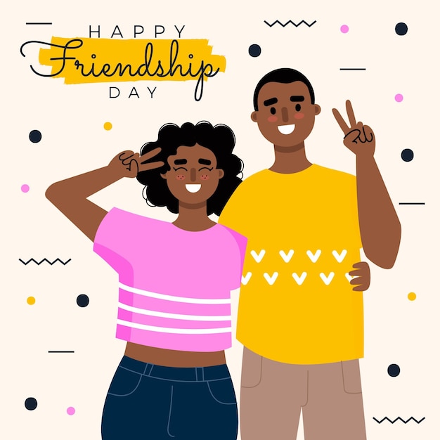 Free vector flat international friendship day illustration