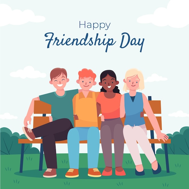 Free vector flat international friendship day illustration