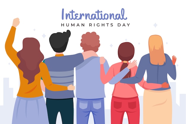 Flat international human rights day illustration
